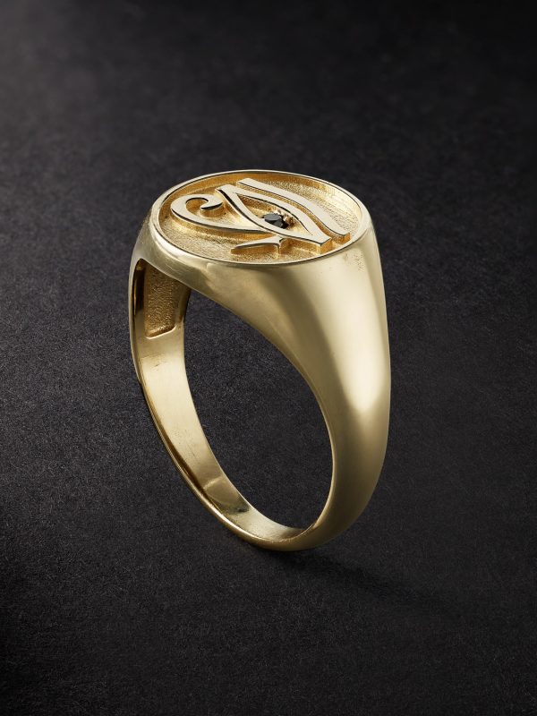 Eye Of Horus Gold Diamond Signet Ring Eye Of Horus Gold Diamond Signet Ring