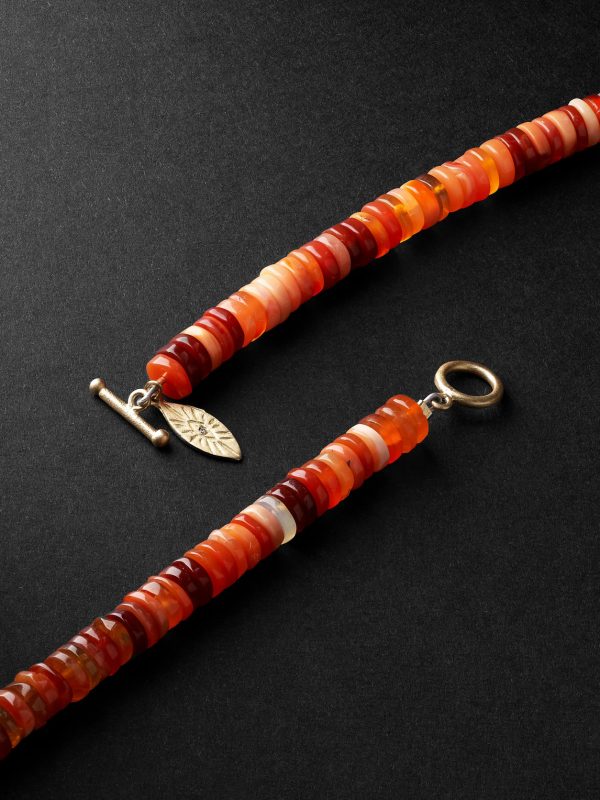 Gold, Opal and Diamond Beaded Necklace - BK Gold, Opal and Diamond Beaded Necklace - BK
