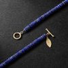 Gold, Lapis Lazuli and Diamond Beaded Necklace - BK