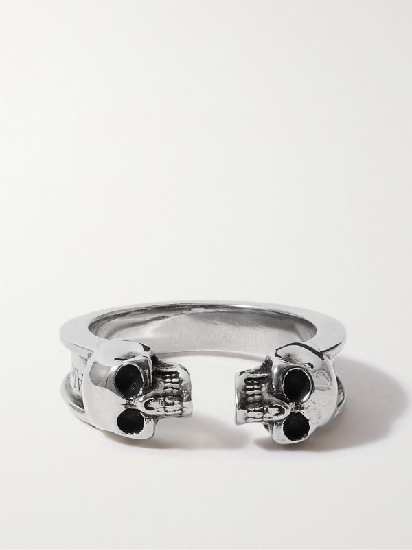 Skull Burnished Silver-Tone Ring