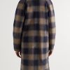 Checked Wool-Blend Felt Coat - BK Checked Wool-Blend Felt Coat - BK