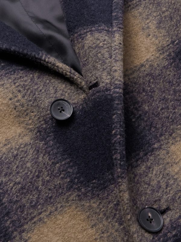 Checked Wool-Blend Felt Coat - CU Checked Wool-Blend Felt Coat - CU