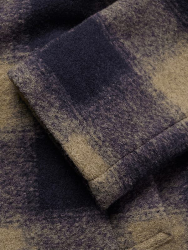 Checked Wool-Blend Felt Coat - E1 Checked Wool-Blend Felt Coat - E1
