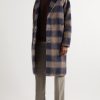Checked Wool-Blend Felt Coat - OU Checked Wool-Blend Felt Coat - OU