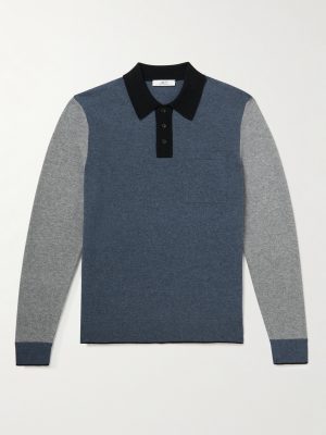 Colour-Block Merino Wool Polo Shirt Colour-Block Merino Wool Polo Shirt