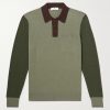 Colour-Block Merino Wool Polo Shirt