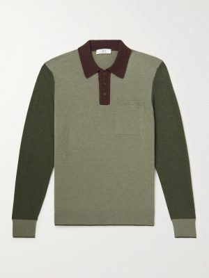 Colour-Block Merino Wool Polo Shirt Colour-Block Merino Wool Polo Shirt