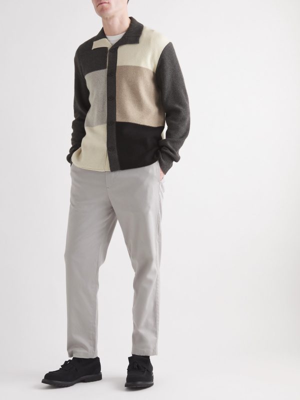 Colour-Block Cashmere and Virgin Wool-Blend Shirt - OU Colour-Block Cashmere and Virgin Wool-Blend Shirt - OU