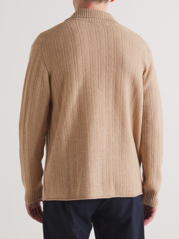 Wolly Open-Knit Wool Cardigan - BK