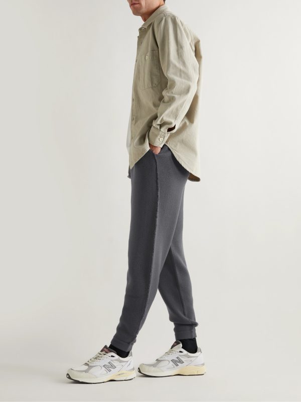 Tapered Distressed Virgin Wool Sweatpants - OU Tapered Distressed Virgin Wool Sweatpants - OU