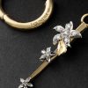 Small Thorn Gold Diamond Single Hoop Earring - CU