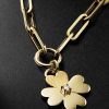 Classic Fob Clip Chain and Four Heart Clover 18-Karat Gold Diamond Bracelet - CU Classic Fob Clip Chain and Four Heart Clover 18-Karat Gold Diamond Bracelet - CU