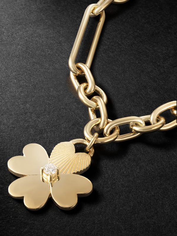Four Heart Clover 18-Karat Gold Diamond Bracelet - CU Four Heart Clover 18-Karat Gold Diamond Bracelet - CU