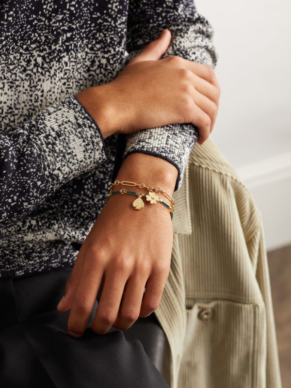 Four Heart Clover 18-Karat Gold Diamond Bracelet - E2 Four Heart Clover 18-Karat Gold Diamond Bracelet - E2