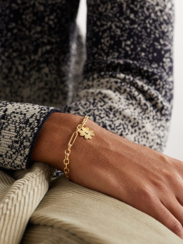 Four Heart Clover 18-Karat Gold Diamond Bracelet - FR Four Heart Clover 18-Karat Gold Diamond Bracelet - FR