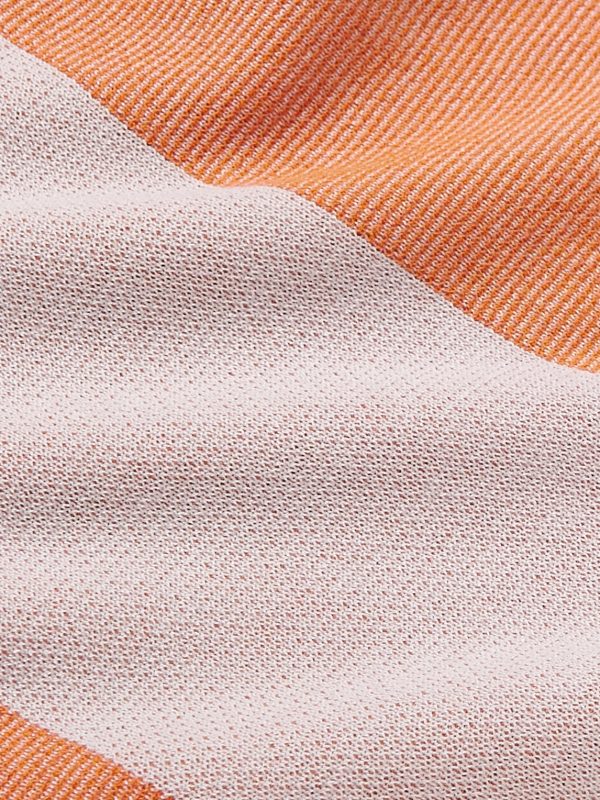 Striped Two-Tone Honeycomb-Knit Cotton-Blend Polo Shirt - E1 Striped Two-Tone Honeycomb-Knit Cotton-Blend Polo Shirt - E1