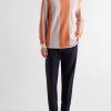 Striped Two-Tone Honeycomb-Knit Cotton-Blend Polo Shirt - OU Striped Two-Tone Honeycomb-Knit Cotton-Blend Polo Shirt - OU