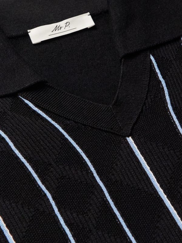 Striped Jacquard Polo Shirt - CU Striped Jacquard Polo Shirt - CU