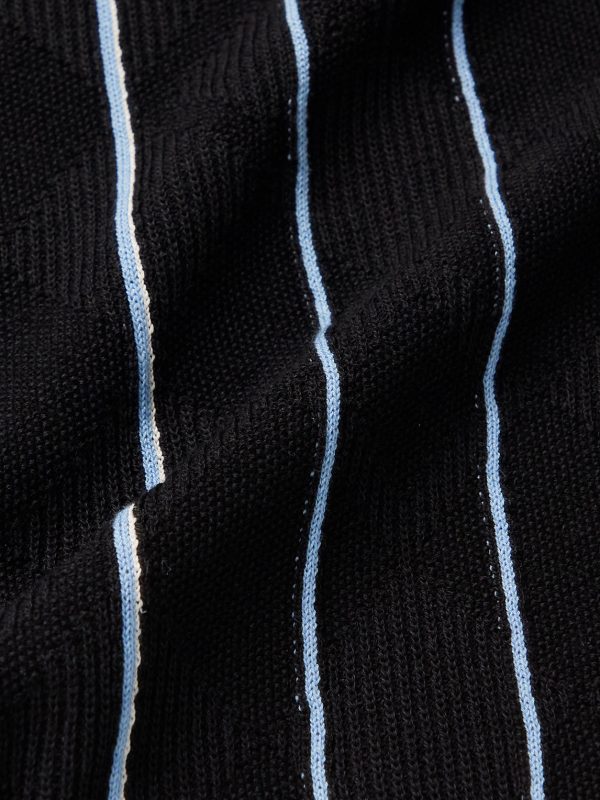 Striped Jacquard Polo Shirt - E1 Striped Jacquard Polo Shirt - E1