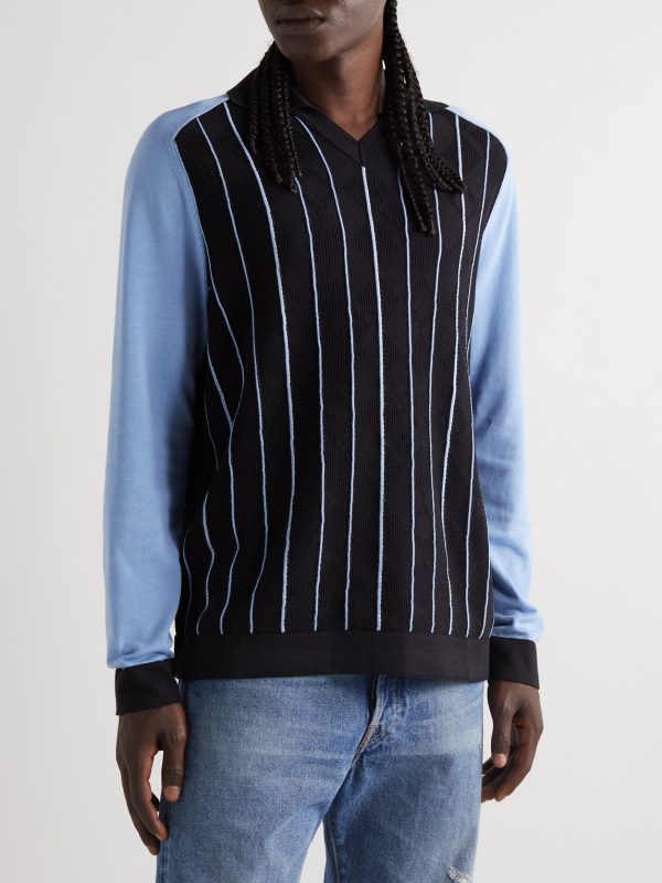 Striped Jacquard Polo Shirt - FR Striped Jacquard Polo Shirt - FR