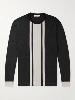Striped Cotton and Lyocell-Blend Sweater Striped Cotton and Lyocell-Blend Sweater