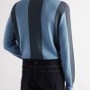 Striped Two-Tone Honeycomb-Knit Cotton-Blend Polo Shirt - BK Striped Two-Tone Honeycomb-Knit Cotton-Blend Polo Shirt - BK