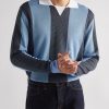 Striped Two-Tone Honeycomb-Knit Cotton-Blend Polo Shirt - FR Striped Two-Tone Honeycomb-Knit Cotton-Blend Polo Shirt - FR