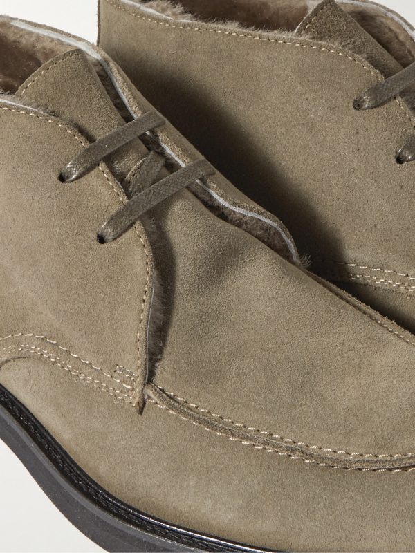 Andrew Split-Toe Shearling-Lined Suede Chukka Boots - CU