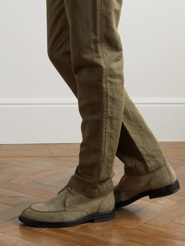 Andrew Split-Toe Shearling-Lined Suede Chukka Boots - E1