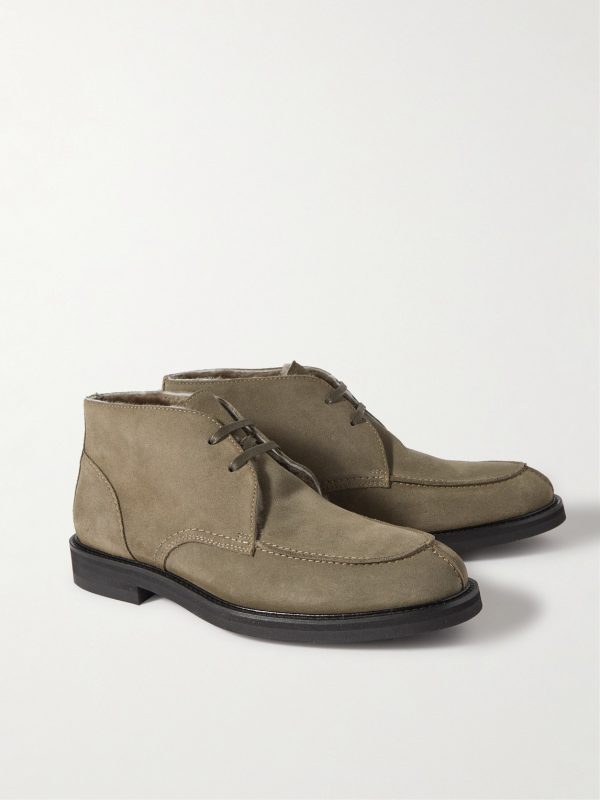 Andrew Split-Toe Shearling-Lined Suede Chukka Boots - FR
