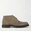 Andrew Split-Toe Shearling-Lined Suede Chukka Boots