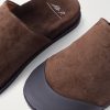 Rubber-Trimmed Suede Slides - CU Rubber-Trimmed Suede Slides - CU