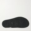 Rubber-Trimmed Suede Slides - E2 Rubber-Trimmed Suede Slides - E2