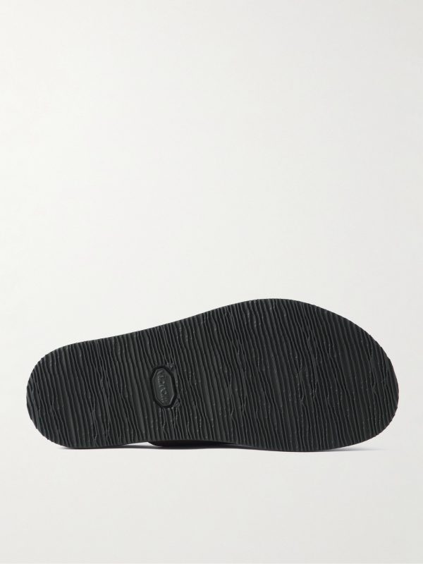 Rubber-Trimmed Suede Slides - E2 Rubber-Trimmed Suede Slides - E2