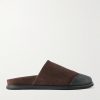 Rubber-Trimmed Suede Slides Rubber-Trimmed Suede Slides