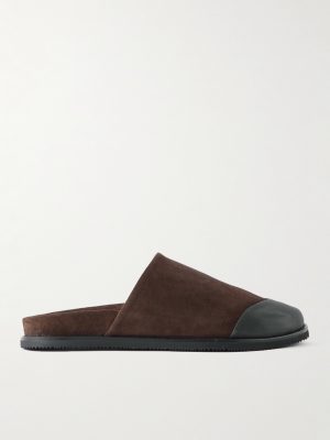 Rubber-Trimmed Suede Slides Rubber-Trimmed Suede Slides