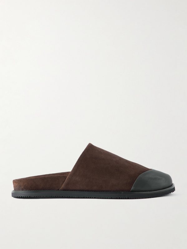Rubber-Trimmed Suede Slides Rubber-Trimmed Suede Slides