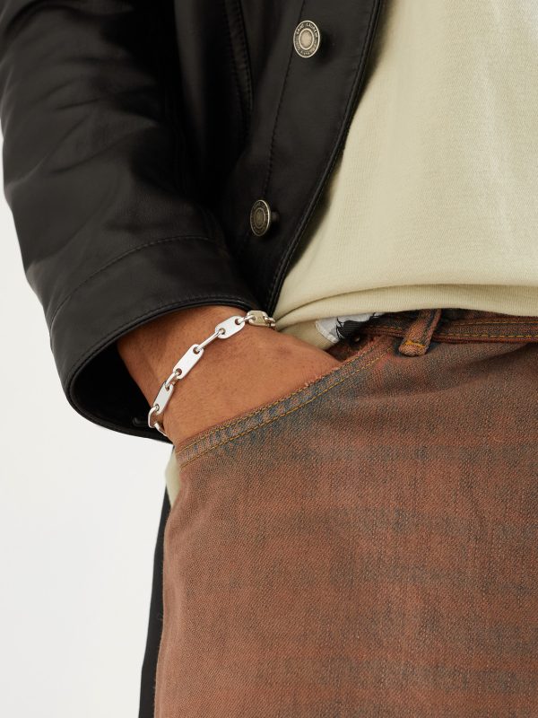 Monolinka Burnished Sterling Silver Chain Bracelet - FR