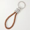 Braided Leather and Silver-Tone Keyring - BK Braided Leather and Silver-Tone Keyring - BK