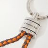 Braided Leather and Silver-Tone Keyring - CU Braided Leather and Silver-Tone Keyring - CU