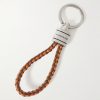 Braided Leather and Silver-Tone Keyring Braided Leather and Silver-Tone Keyring