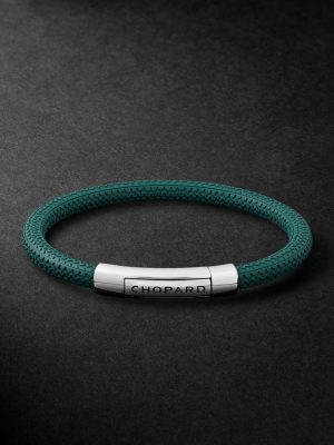 Classic Racing Rubber and Silver-Tone Bracelet Classic Racing Rubber and Silver-Tone Bracelet