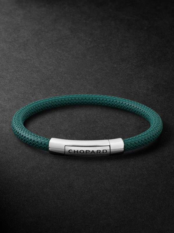 Classic Racing Rubber and Silver-Tone Bracelet Classic Racing Rubber and Silver-Tone Bracelet