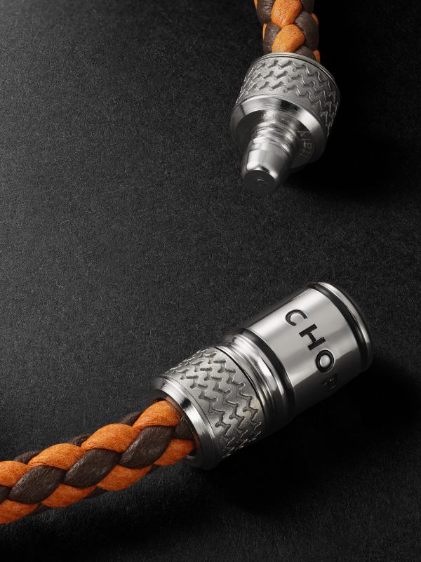 Classic Racing Woven Leather and Silver-Tone Bracelet - BK
