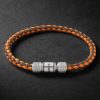 Classic Racing Woven Leather and Silver-Tone Bracelet