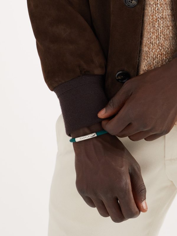 Classic Racing Rubber and Silver-Tone Bracelet - FR Classic Racing Rubber and Silver-Tone Bracelet - FR