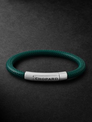 Classic Racing Rubber and Silver-Tone Bracelet Classic Racing Rubber and Silver-Tone Bracelet