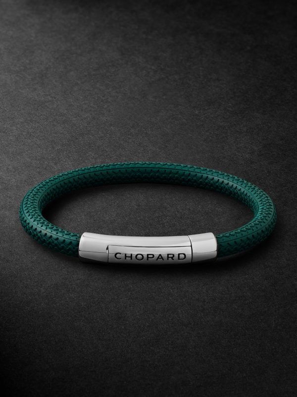 Classic Racing Rubber and Silver-Tone Bracelet Classic Racing Rubber and Silver-Tone Bracelet