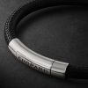 Classic Racing Rubber and Silver-Tone Bracelet - CU