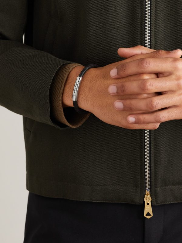 Classic Racing Rubber and Silver-Tone Bracelet - FR